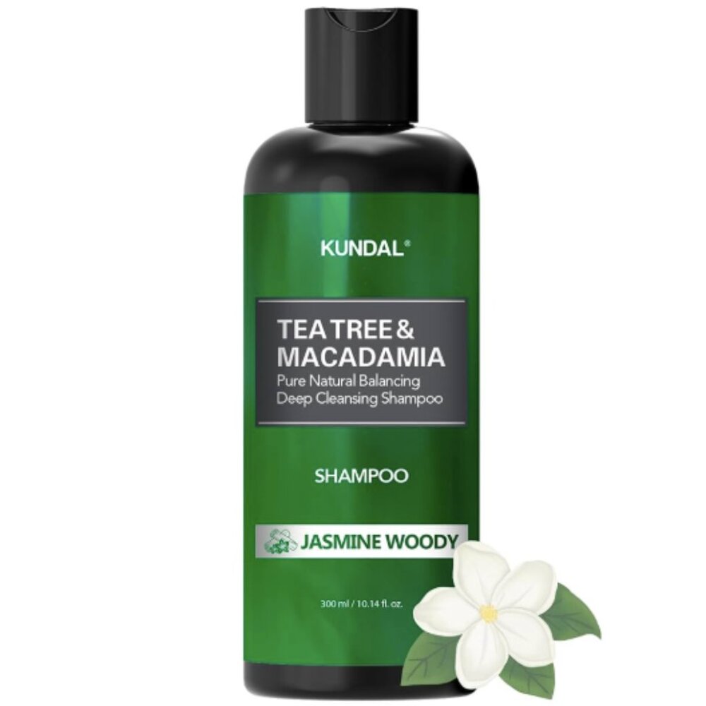 KUNDAL Tea Tree & Macadamia Deep Cleansing Shampoo Jasmine Woody Korean Hair NEW